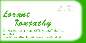 lorant komjathy business card